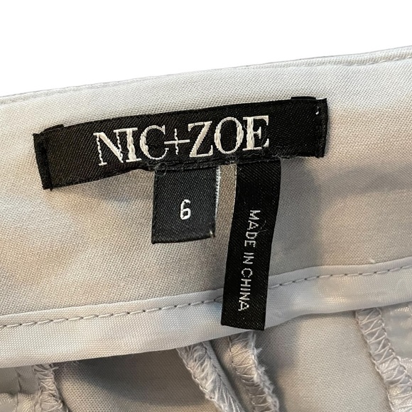 Nic + Zoe Wonderstretch Ankle Pants, Gray & Cream, Size 6 - Picture 3 of 8